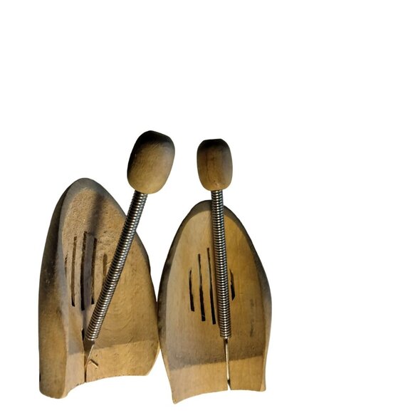 Vintage Wooden Shoe Tree Stretcher Adjustable Spring Handle Mens Large Germany - Picture 4 of 6